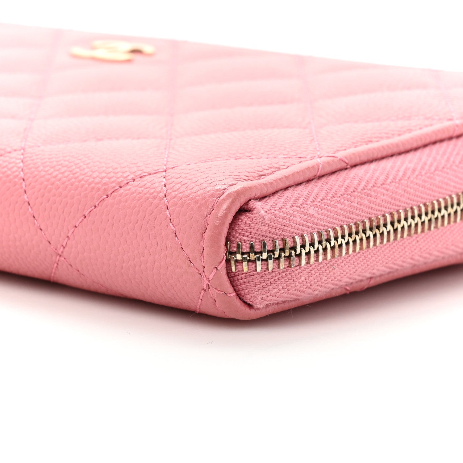 Chanel Caviar Quilted Large Gusset Zip Around Wallet Pink 12 of 19