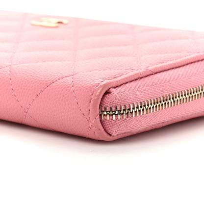 Chanel Caviar Quilted Large Gusset Zip Around Wallet Pink 12 of 19