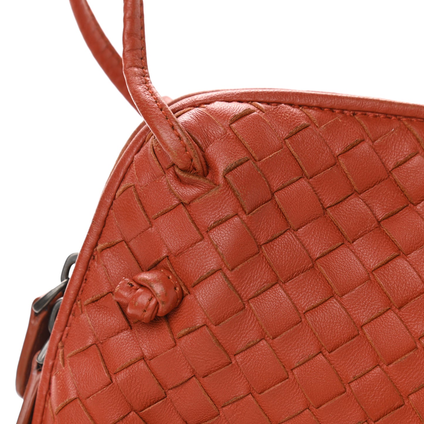 Nappa Intrecciato Nodini Crossbody Messenger Terracota