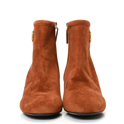 Valentino Garavani Suede VLogo Side Zip 45mm Ankle Boots 40 Bright Cognac 2 of 8