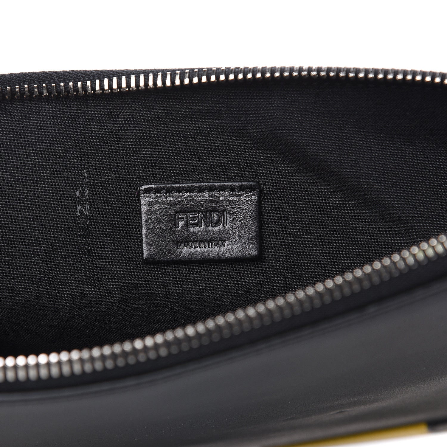 Fendi Vitello Century Monster Eyes Inlay Pouch Black Giallo 6 of 10