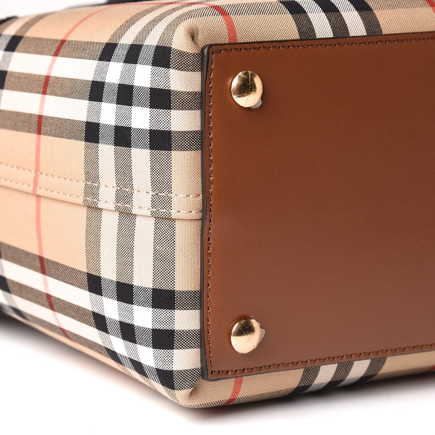Burberry Calfskin Vintage Check Triple Stud Mini Belt Bag Archive Beige 8 of 10