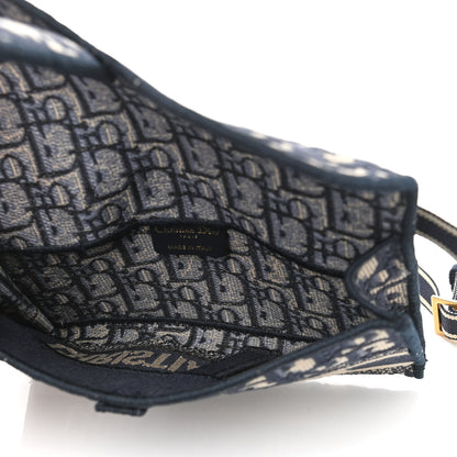 Christian Dior Oblique Slim Saddle Pouch Blue 5 of 12
