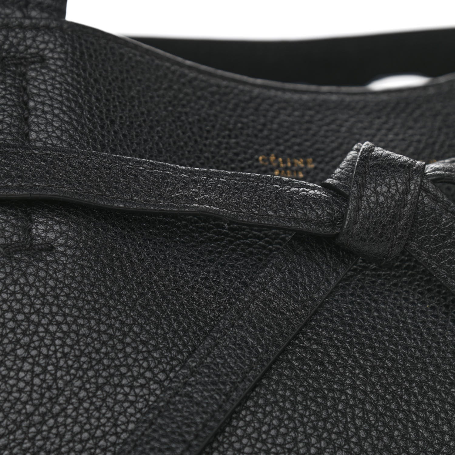 Celine Soft Grained Calfskin Small Belt Cabas Phantom Black 14 of 15