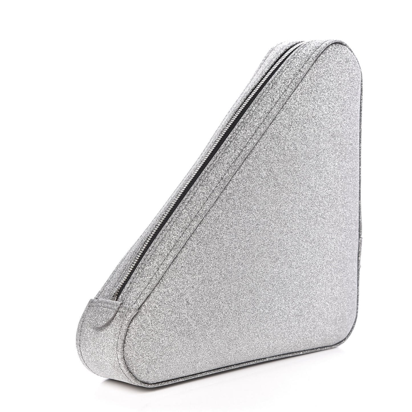 Glitter M Triangle Pouch Argent Black