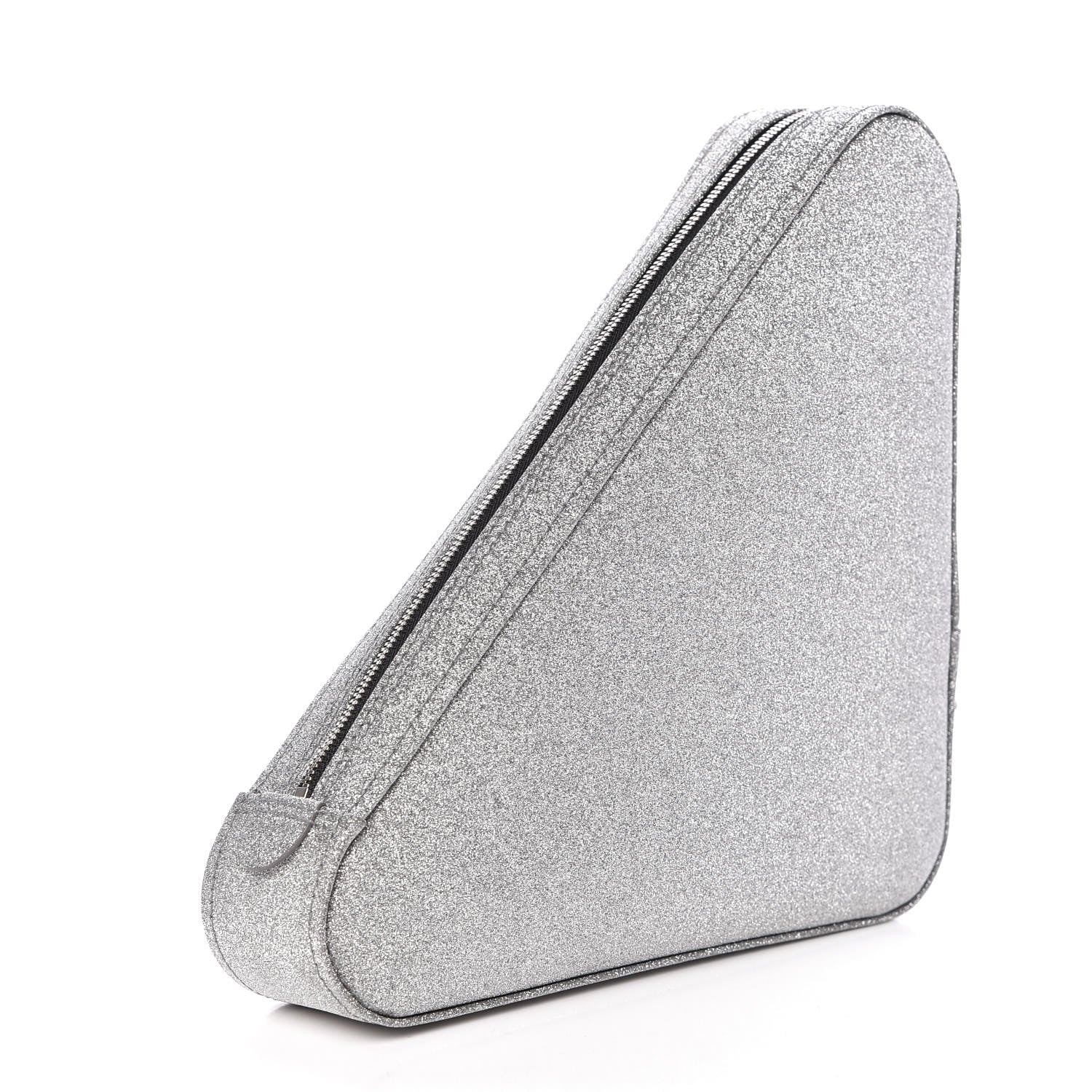 Balenciaga Glitter M Triangle Pouch Argent Black 3 of 8