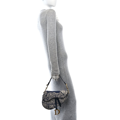Christian Dior Canvas Embroidered Dioriviera Saddle Bag Blue 2 of 10