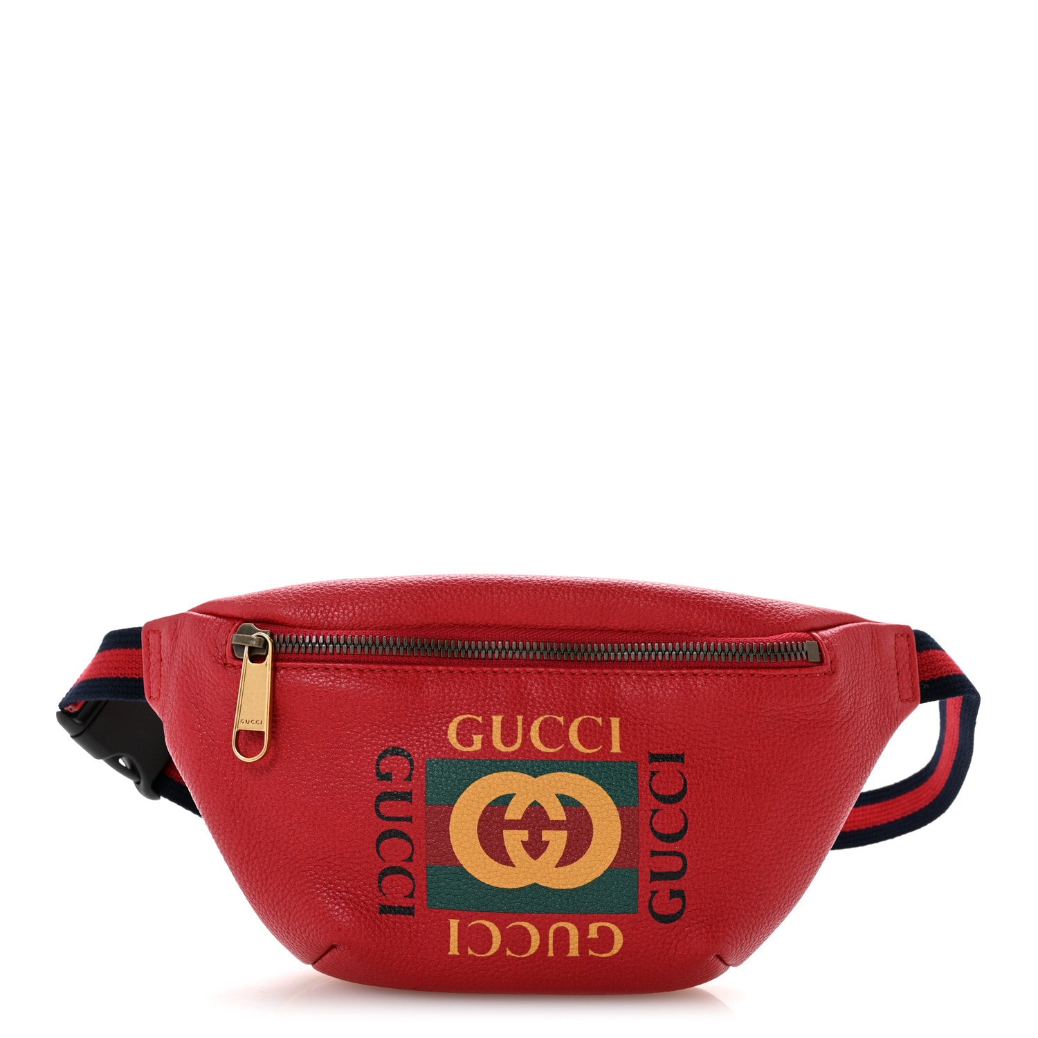 Gucci Grained Calfskin Small Logo Belt Bag Hibiscus Red 1 of 11