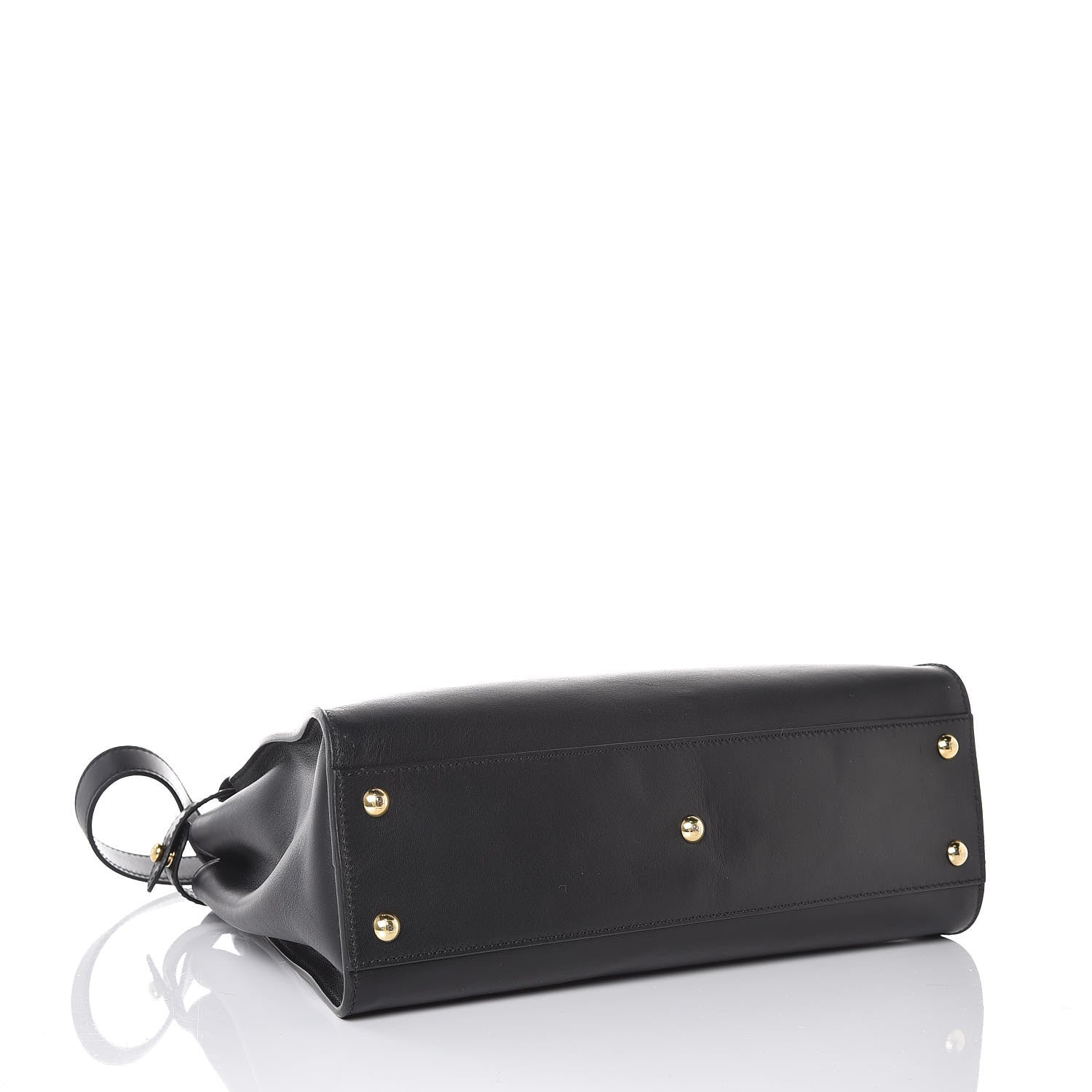 Fendi Vitello Seta Shiny Nappa Medium Peekaboo Iconic Satchel Black 4 of 8