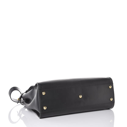 Fendi Vitello Seta Shiny Nappa Medium Peekaboo Iconic Satchel Black 4 of 8