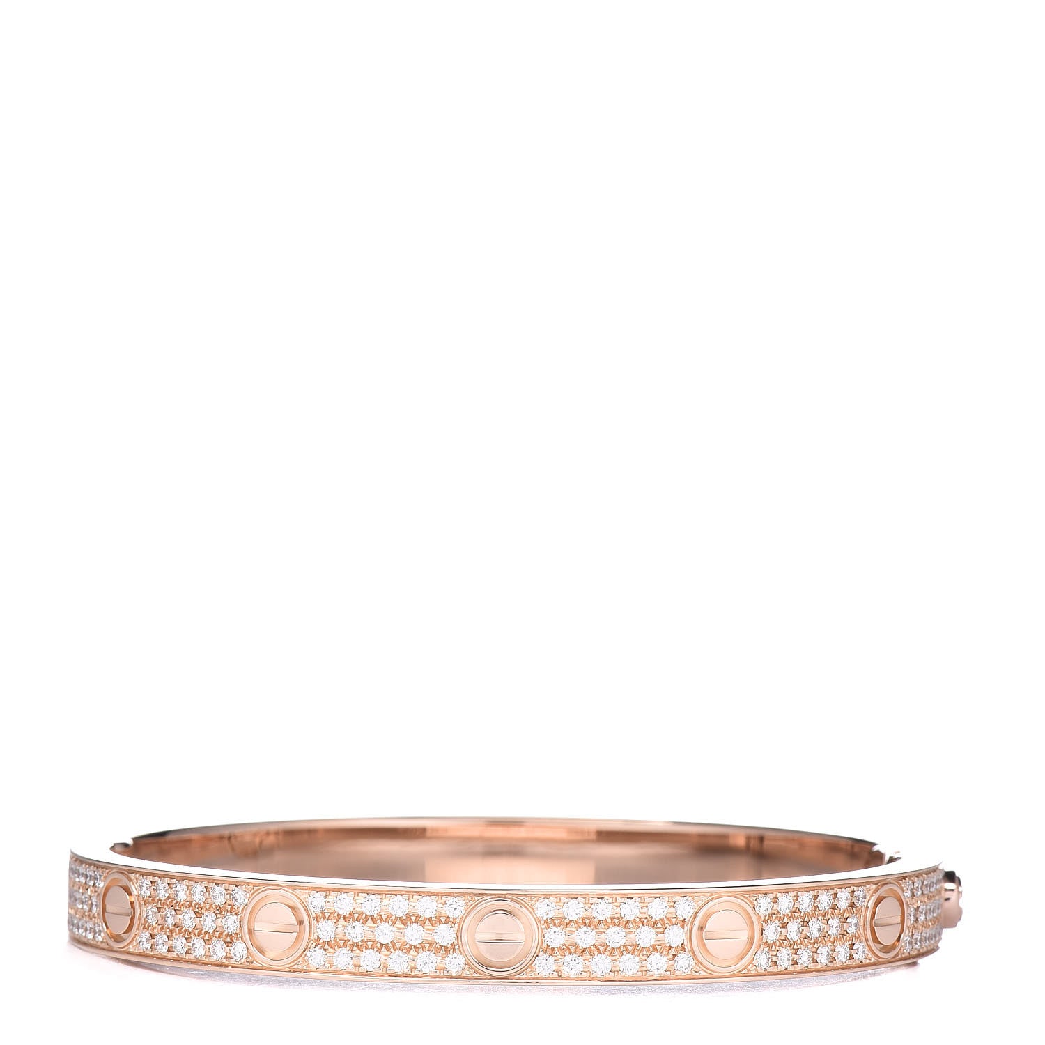 Cartier 18K Pink Gold Diamond LOVE Paved Bracelet 17 3 of 6