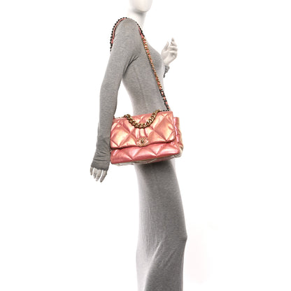 Chanel Iridescent Lambskin Quilted Large Chanel 19 Flap Pink 2 of 10