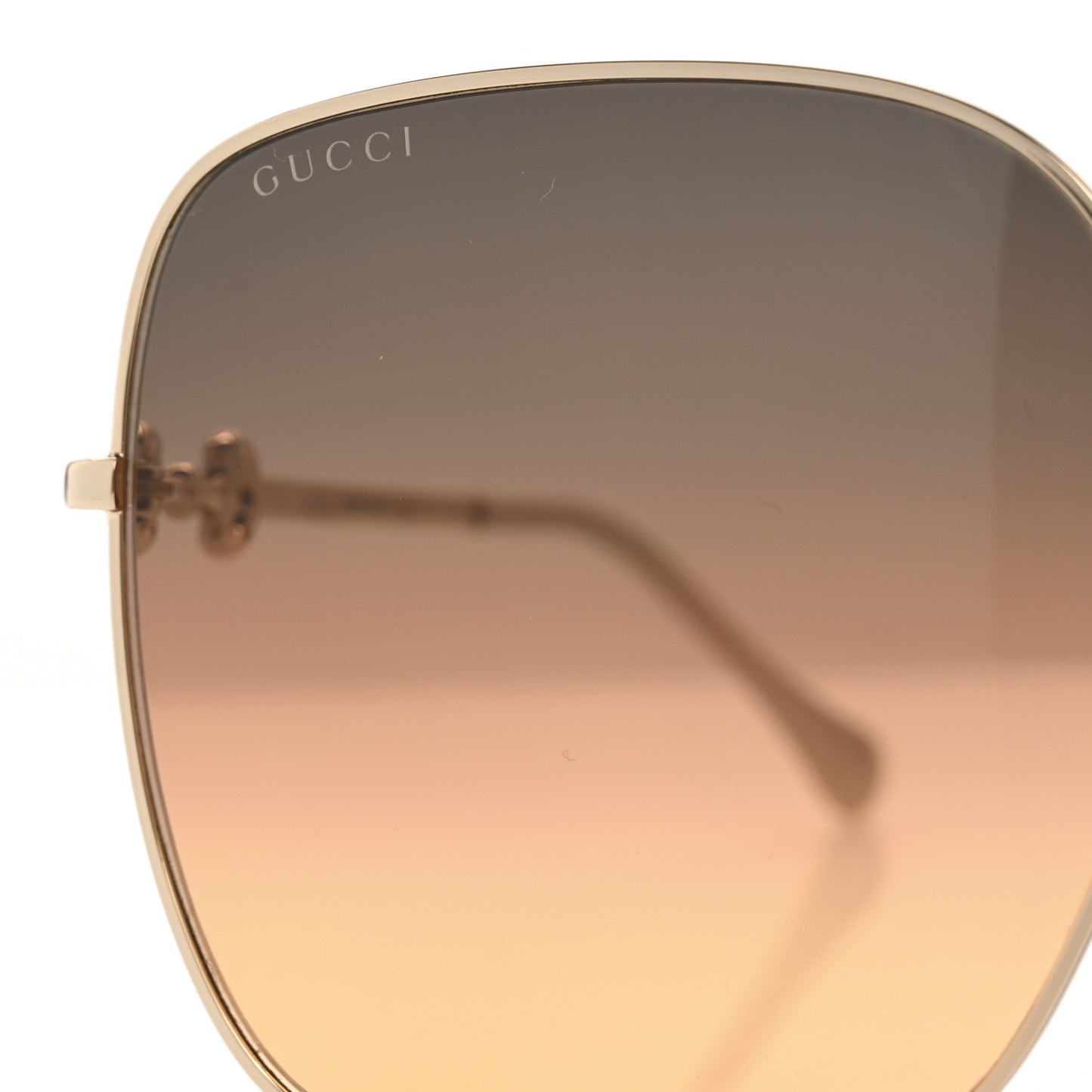 Metal Horsebit Square Sunglasses GG0879S Gold