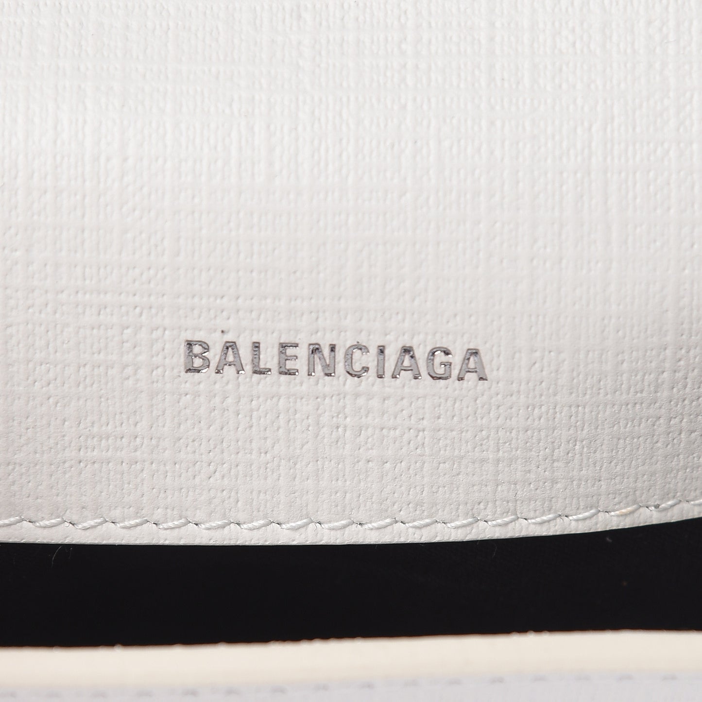 Squared Calfskin Logo Shopping Envelope Clutch White
