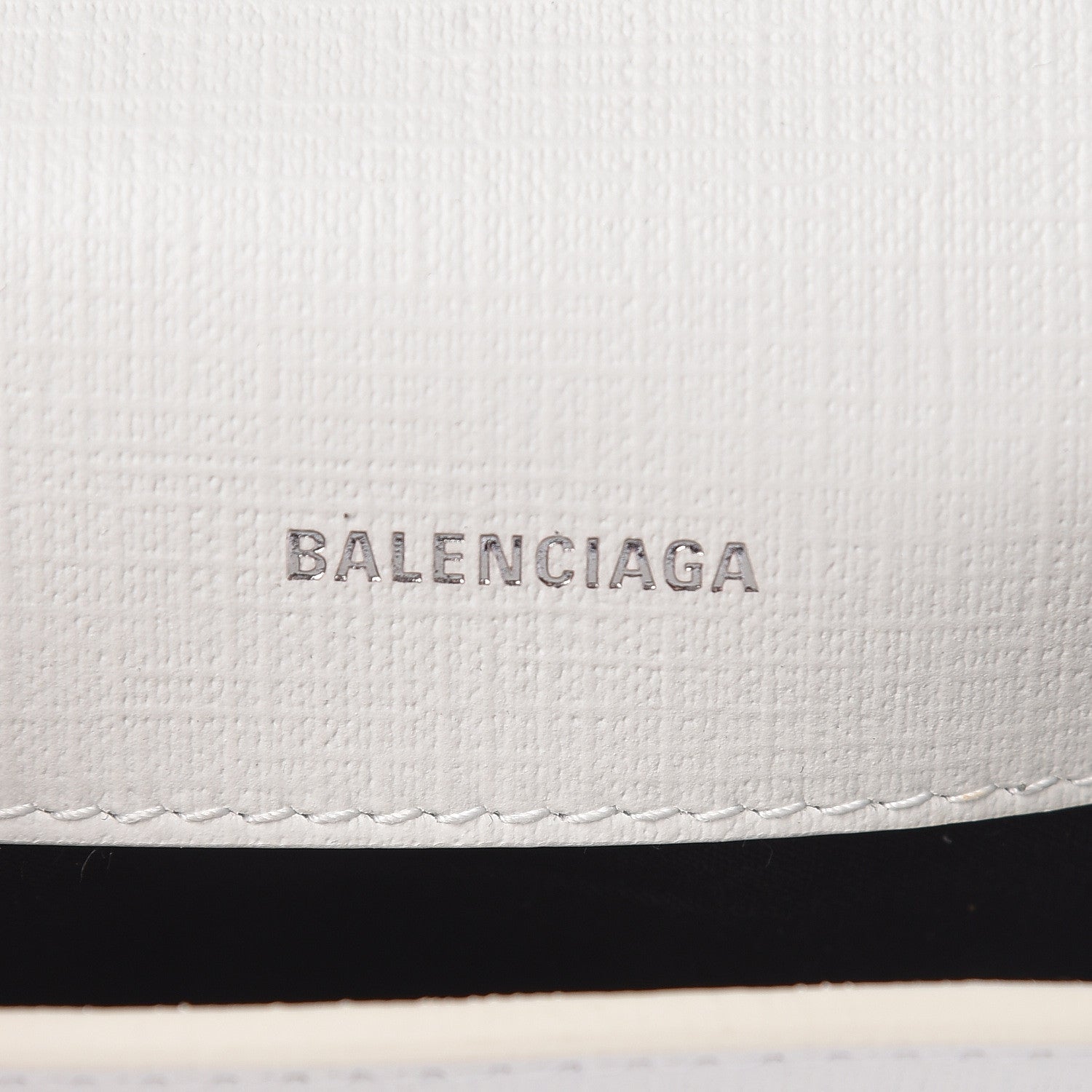 Balenciaga Squared Calfskin Logo Shopping Envelope Clutch White 8 of 10
