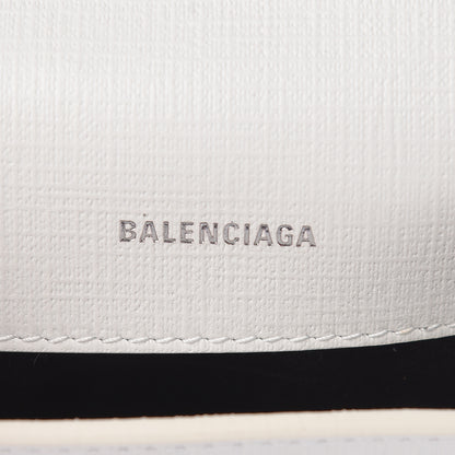 Balenciaga Squared Calfskin Logo Shopping Envelope Clutch White 8 of 10