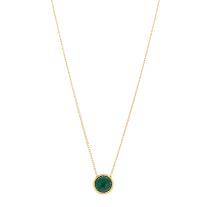 Van Cleef & Arpels 18K Yellow Gold Malachite Perlee Couleurs Pendant Necklace 1 of 7