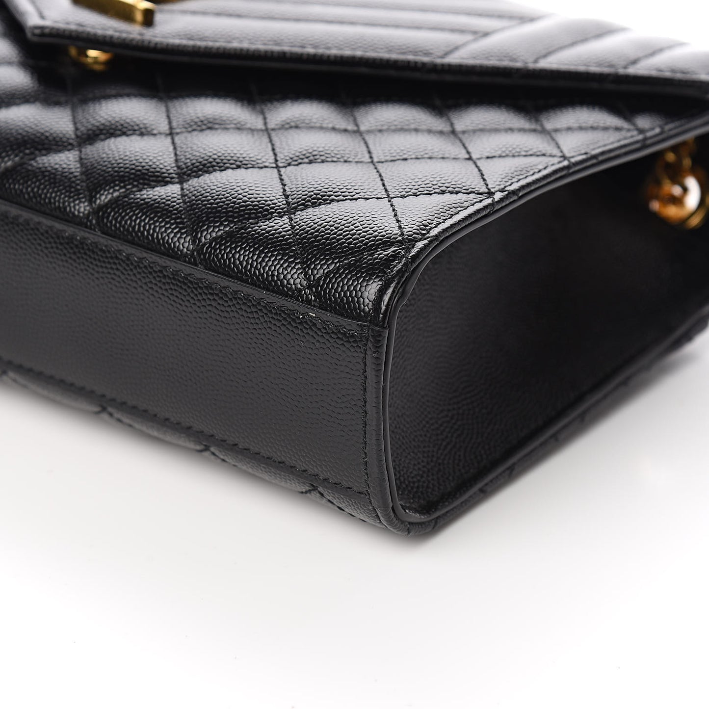 Grain De Poudre Textured Mixed Matelasse Triquilt Medium Monogram Satchel Black
