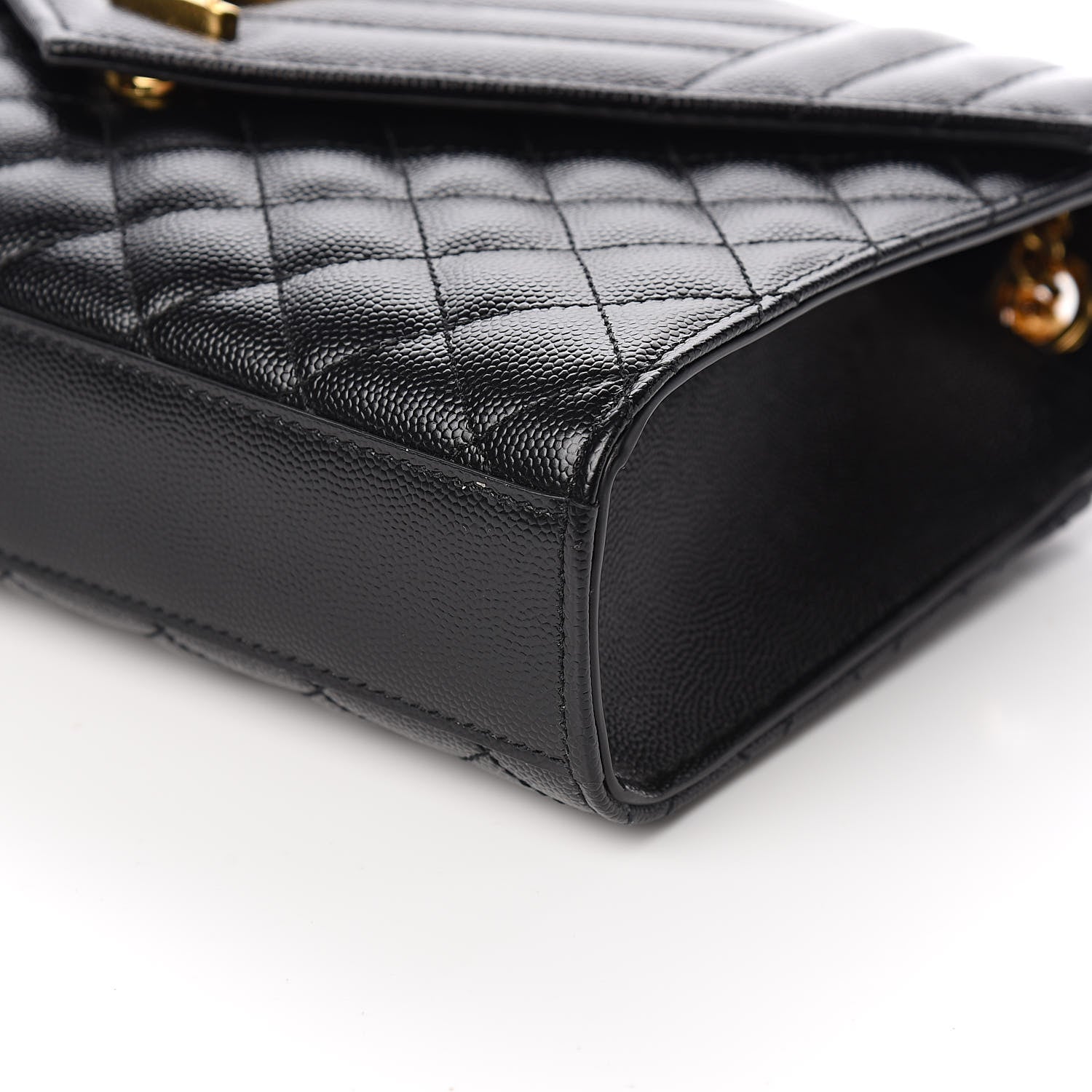 Saint Laurent Grain De Poudre Textured Mixed Matelasse Triquilt Medium Monogram Satchel Black 8 of 10