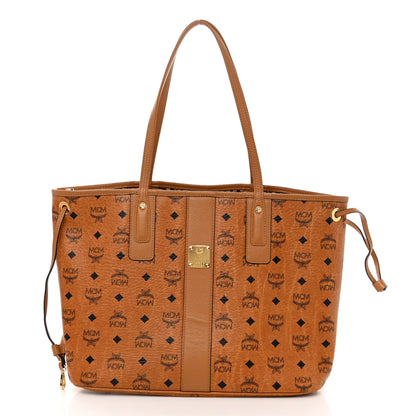 MCM Visetos Medium Liz Reversible Shopper Tote Cognac 3 of 18