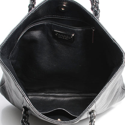 Chanel Metallic Deerskin Luxe Ligne North South Tote Black 7 of 7