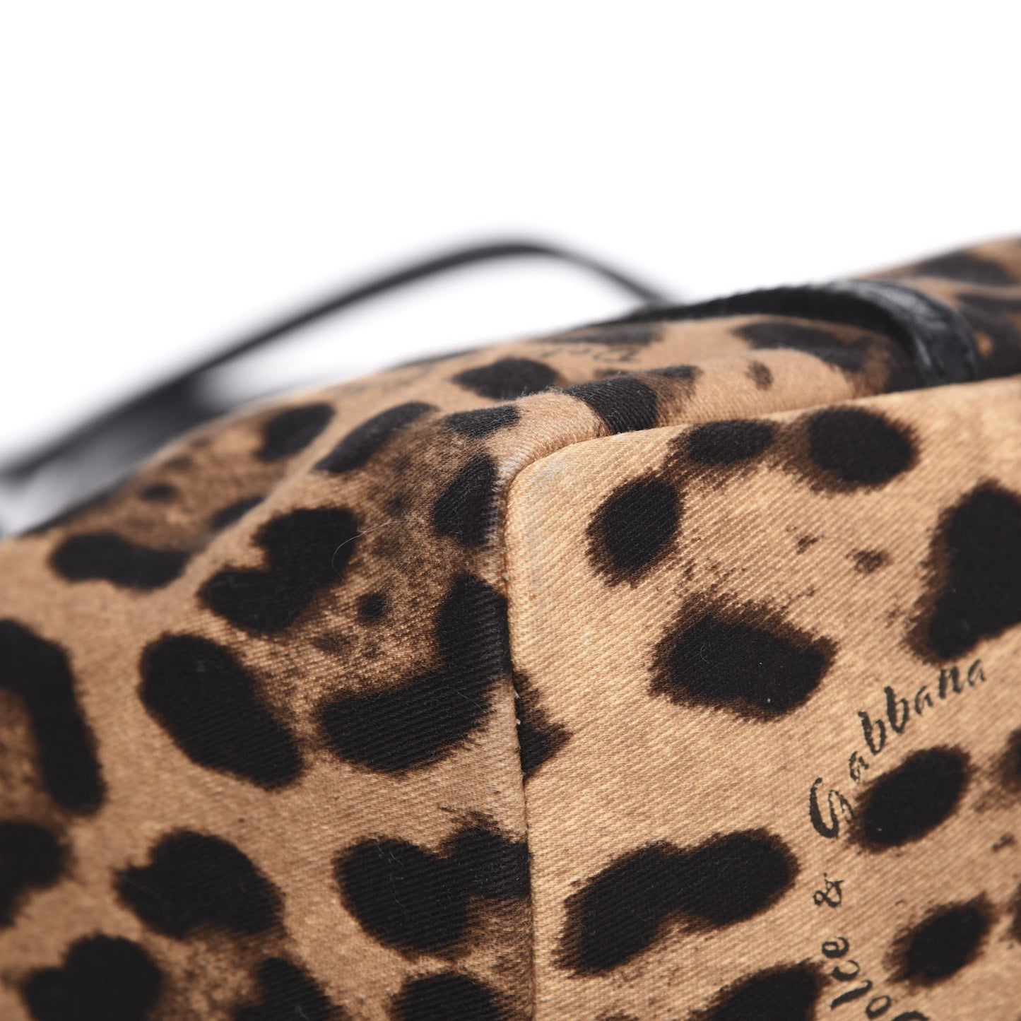 Canvas Leopard Print Medium Tote Black