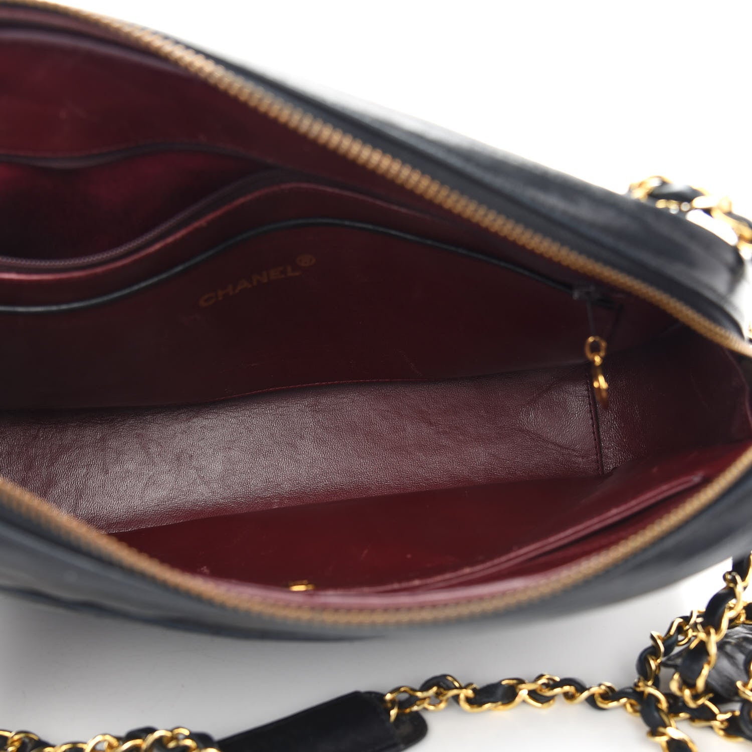 Chanel Lambskin Quilted Large Camera Case Black 4 of 13