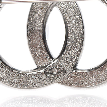Chanel Baguette Crystal CC Brooch Silver Black 4 of 5
