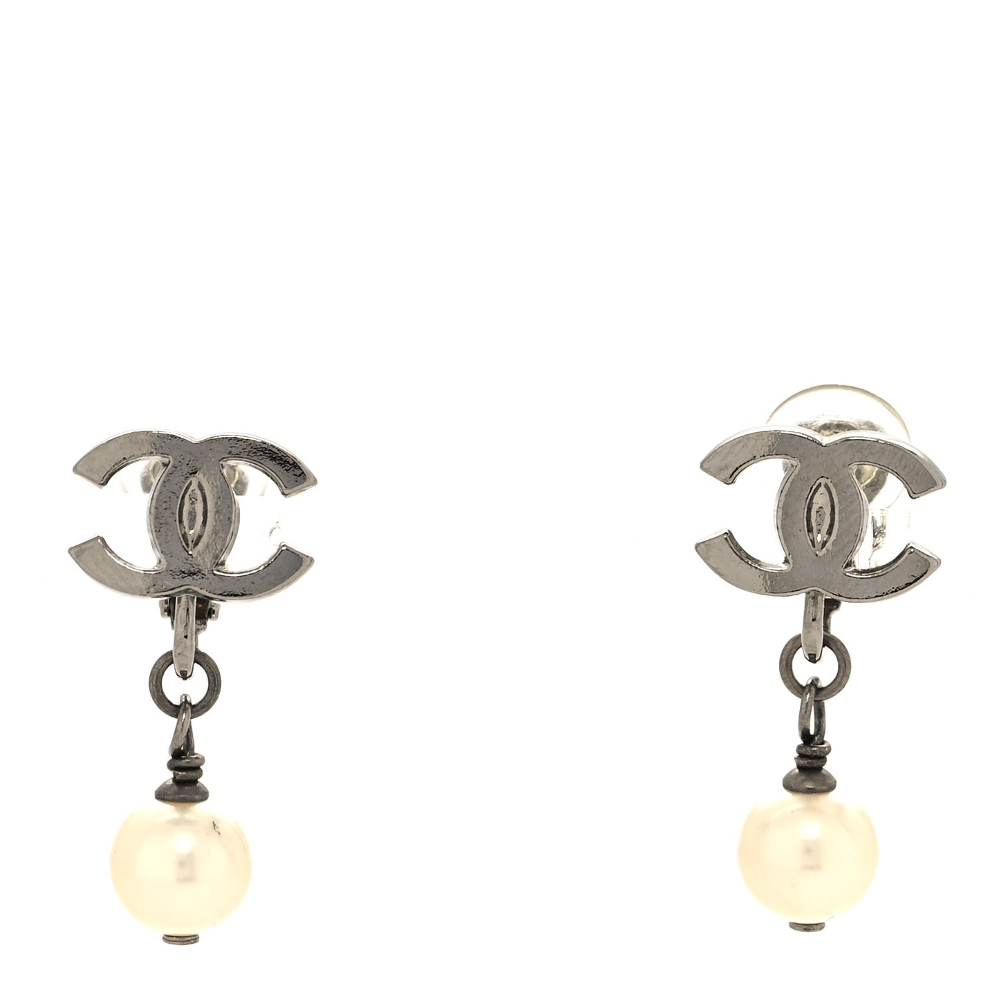 Pearl CC Drop Clip On Earrings