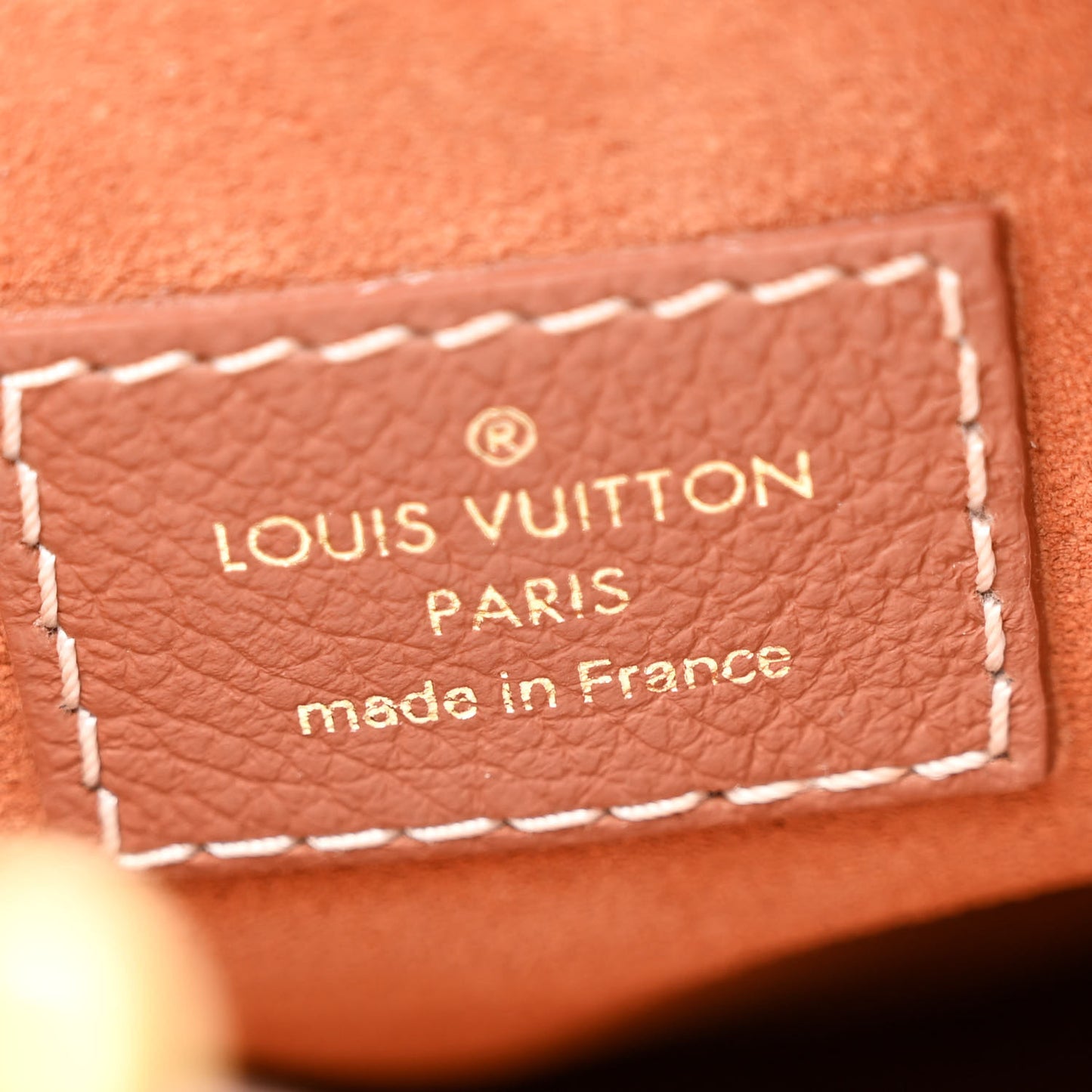 Grained Calfskin Low Key Shoulder Bag Cognac