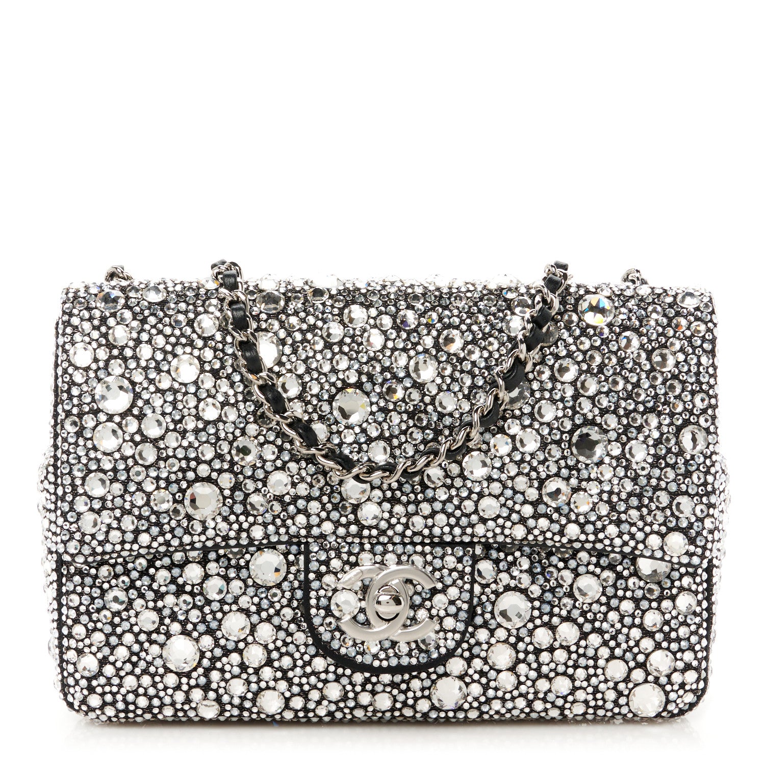 Chanel Satin Strass Mini Flap Silvery 1 of 12