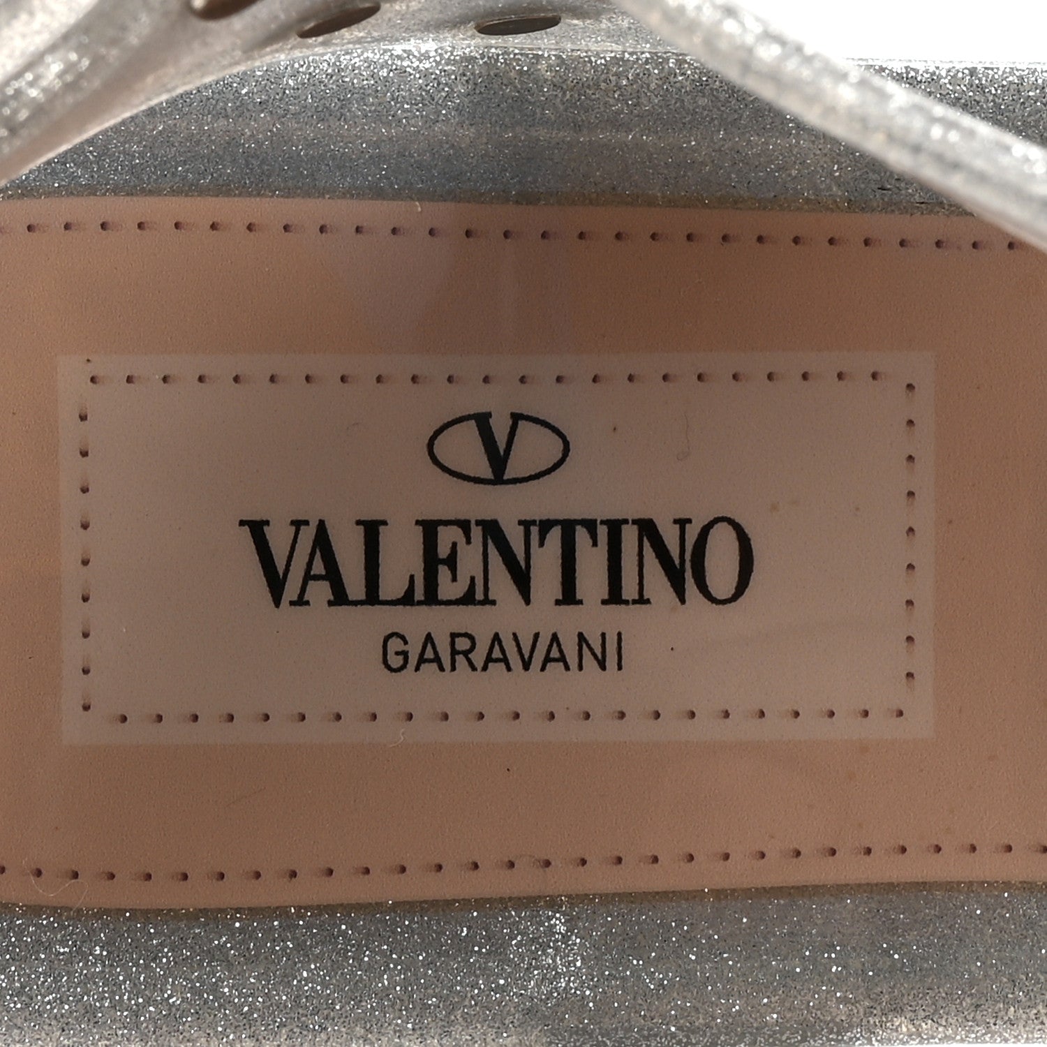Valentino Garavani PVC Jelly Glitter Rockstud Caged Flat Thong Sandals 36 Silver 8 of 9
