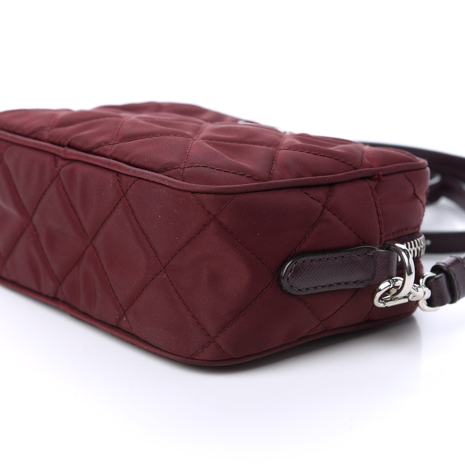 Prada Nylon Tessuto Impuntu Quilted Crossbody Bag Granato 7 of 11