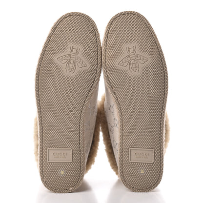 Gucci Canvas Wool Lame GG Monogram Womens Fria Horsebit Ankle Boots 38 Gardenia Silver Butterscotch 5 of 8