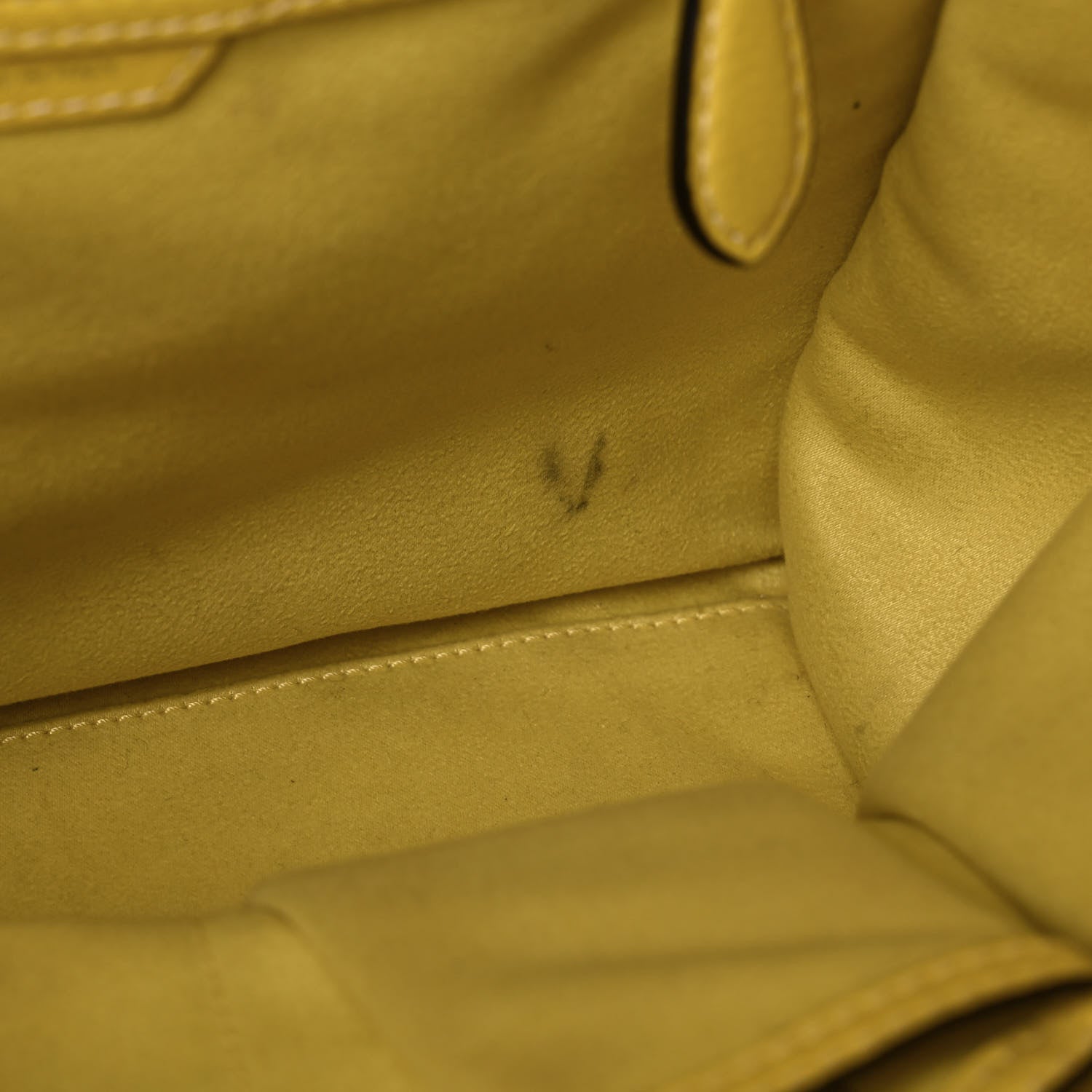 Celine Drummed Calfskin Mini Luggage Citron 8 of 12