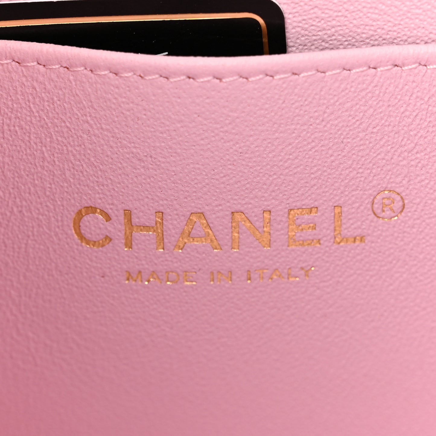 Caviar Quilted Small Top Handle Vanity Case With Chain Light Pink