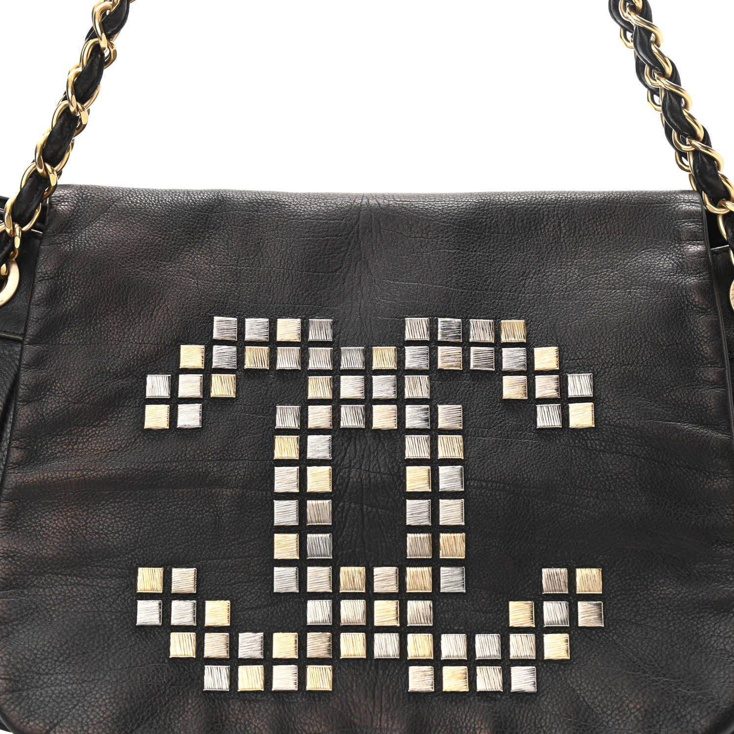 Chanel Grained Calfskin Metal Mosaic Flap Black 8 of 10