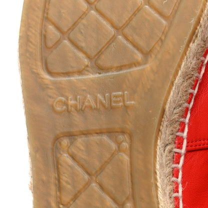 Chanel Lambskin CC Espadrilles 40 Red 7 of 9
