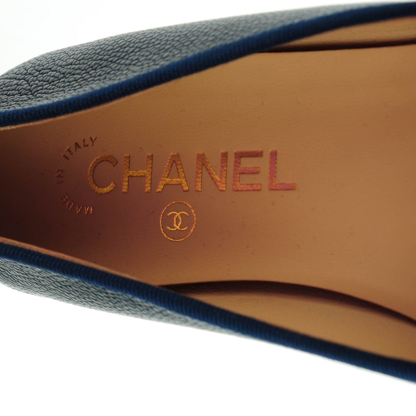 Caviar CC Cap Toe Ballerina Flats 39 Navy
