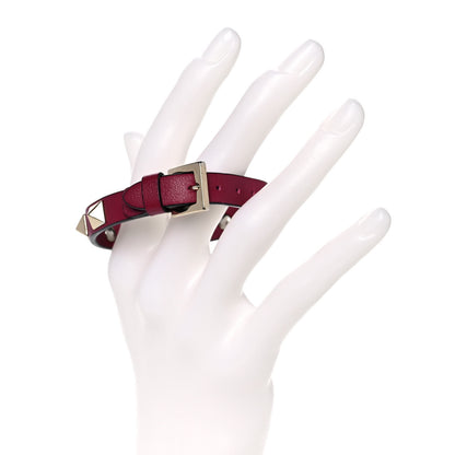 Valentino Garavani Vitello Rockstud Bracelet Raspberry 2 of 5