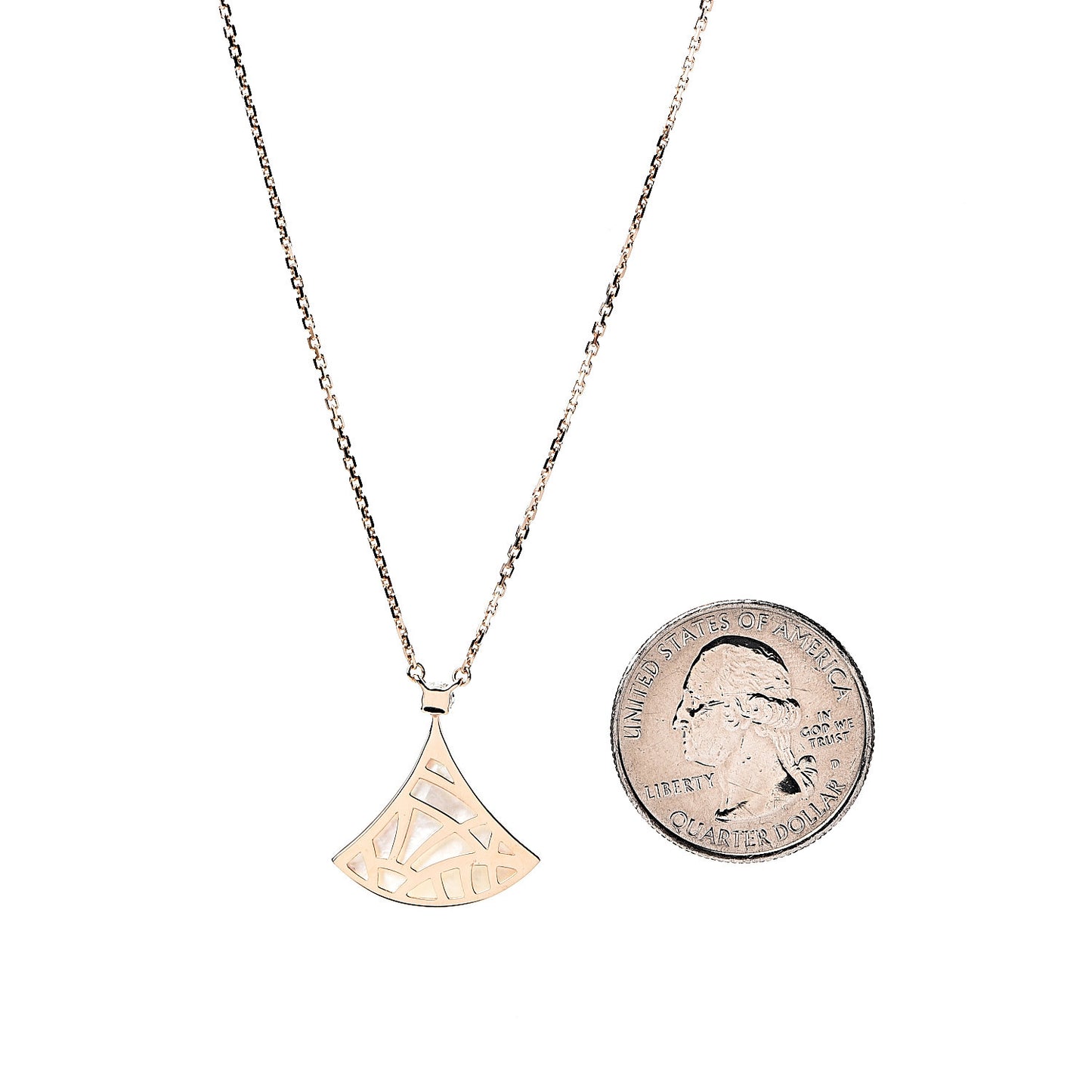 18K Rose Gold Diamond Mother of Pearl Divas' Dream Pendant Necklace