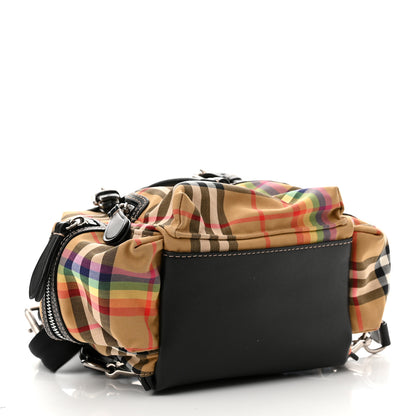 Burberry Vintage Rainbow Check Small Rucksack Backpack Antique Yellow 3 of 8