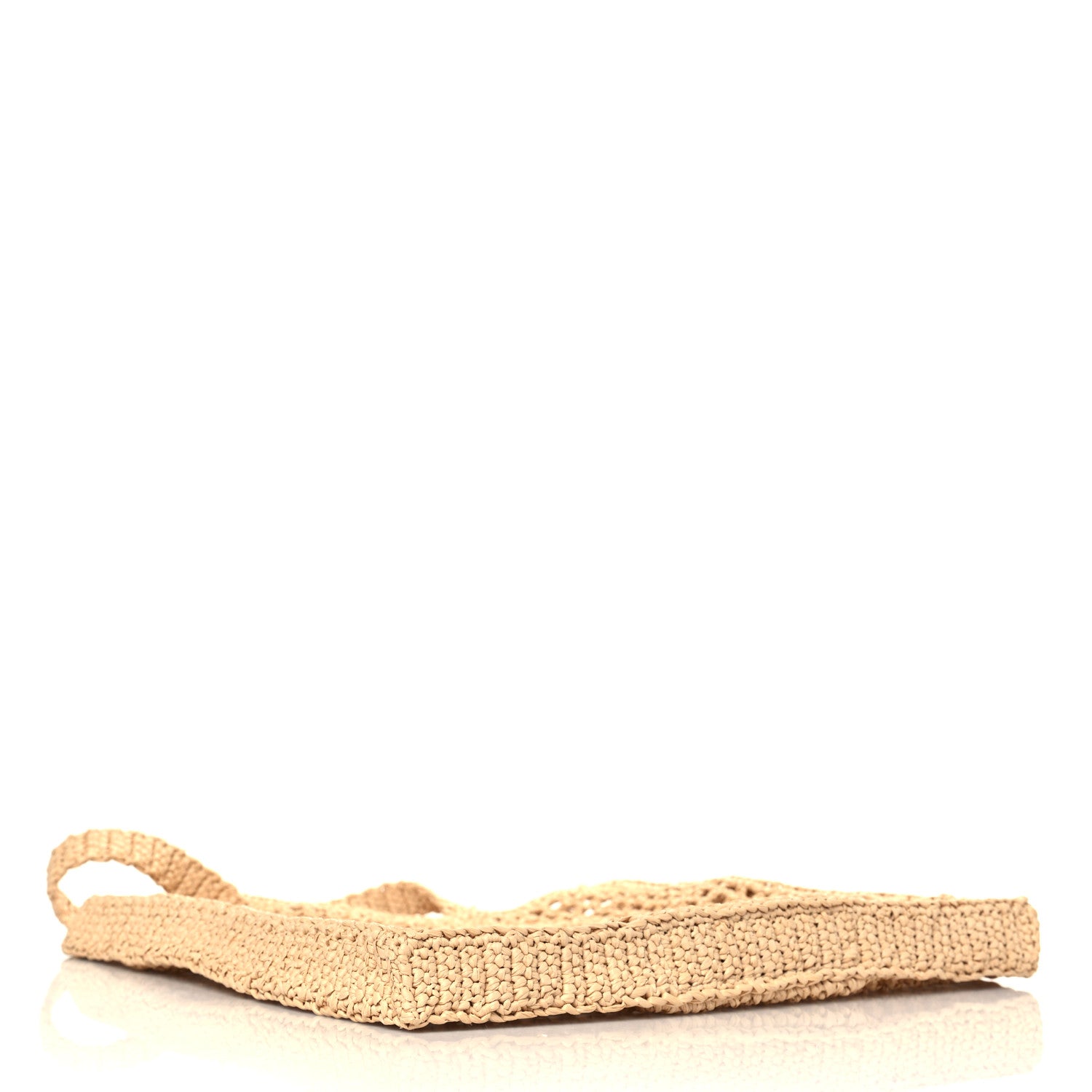 Prada Yarn Raffia Effect Crochet Logo Embroidered Tote Bag Naturale 4 of 8