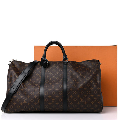 Louis Vuitton Monogram Macassar Keepall Bandouliere 55 10 of 10