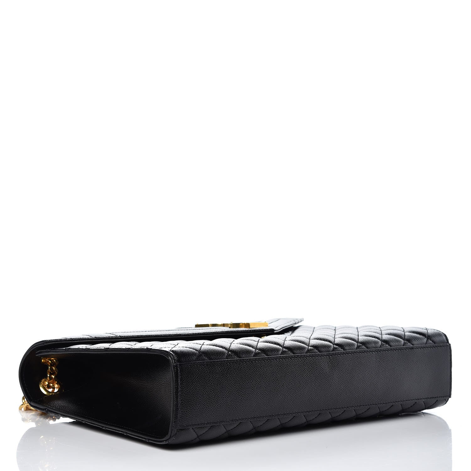 Saint Laurent Grain De Poudre Textured Mixed Matelasse Large Triquilt Monogram Satchel Black 4 of 10