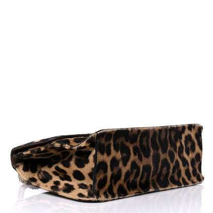 Valentino Garavani Calf Hair Leopard Print Large Glam Lock Rockstud Flap 3 of 13