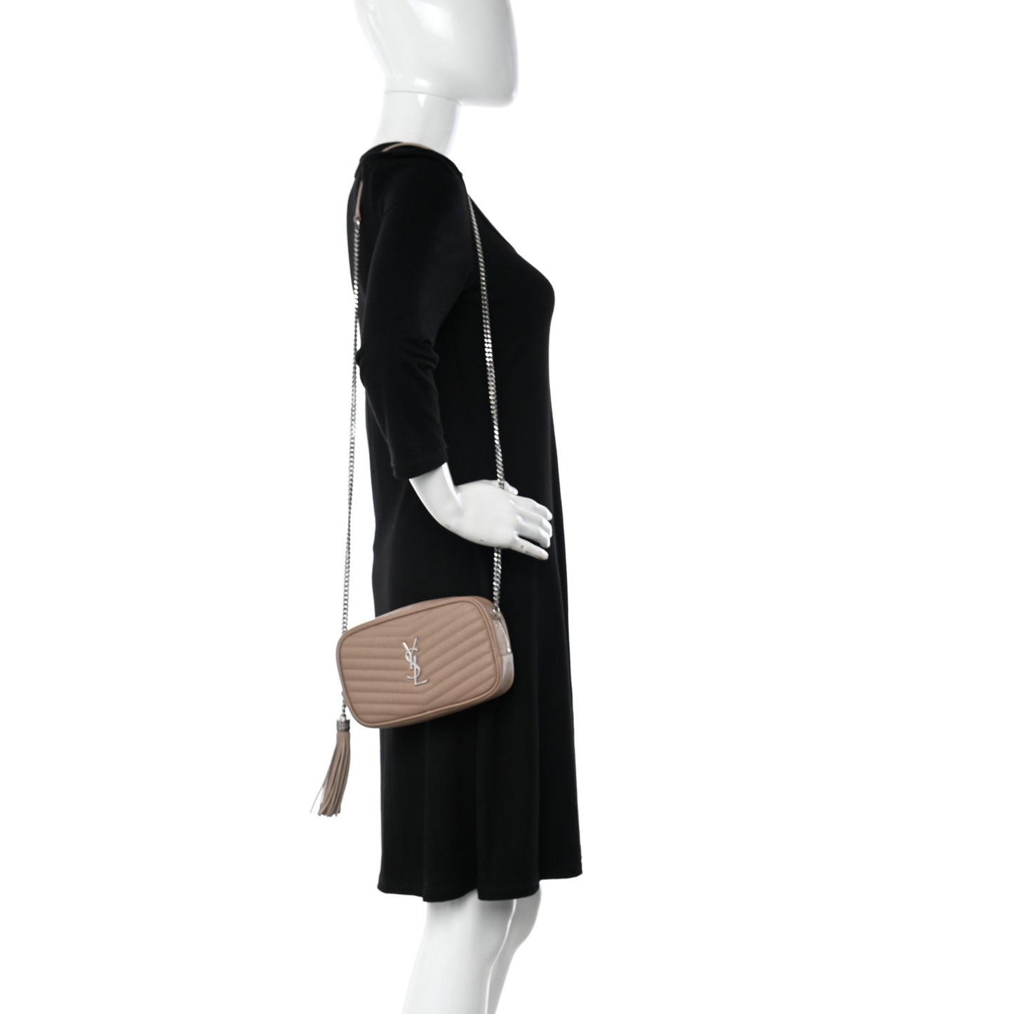Grain De Poudre Matelasse Monogram Mini Lou Camera Bag Dark Beige