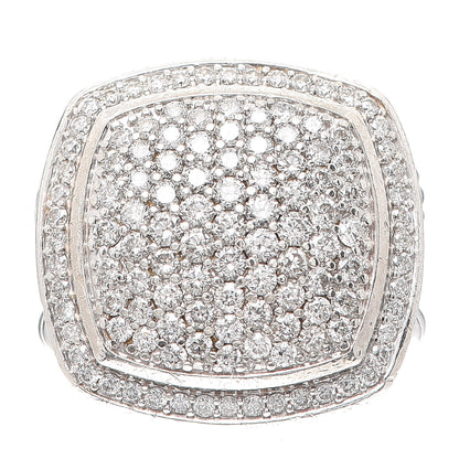 David Yurman Sterling Silver Diamond 17mm Albion Pave Ring 54 6.75 1 of 5