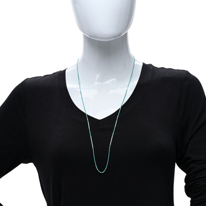 Tiffany Sterling Silver Enamel 1.75mm Chain Necklace 30" Blue 3 of 4