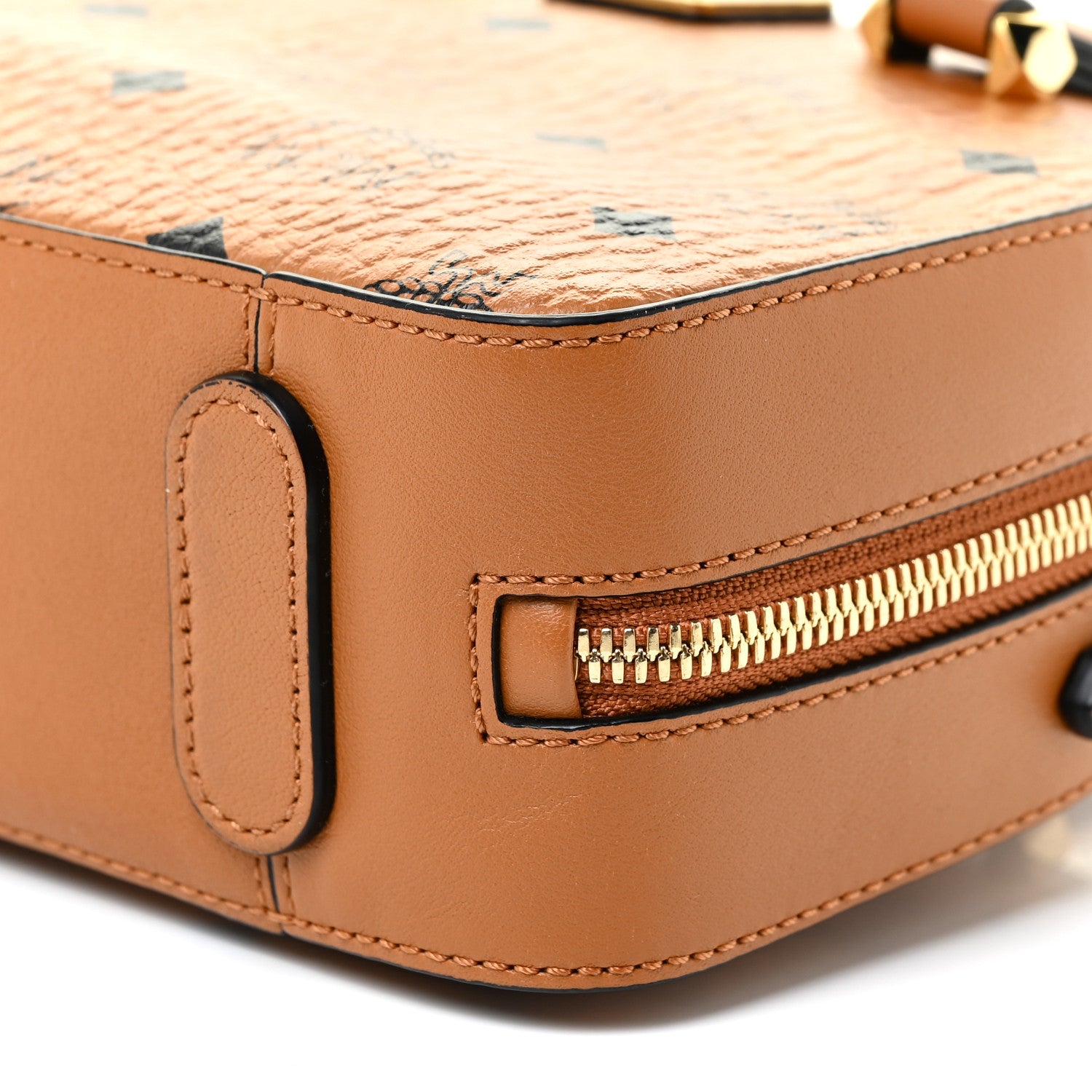 MCM Visetos Essential Small Disco Tote Cognac 9 of 11